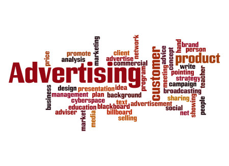 Word Cloud with ADVERTISING concept.の写真素材