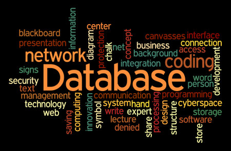 Word Cloud with DATABASE concept.の写真素材