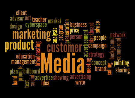 Word Cloud with MEDIA concept.の写真素材