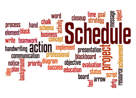 Word Cloud with SCHEDULE concept.の写真素材
