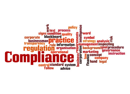 Word Cloud with COMPLIANCE concept.の写真素材