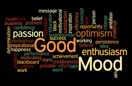 Word Cloud with GOOD MOOD concept.の写真素材