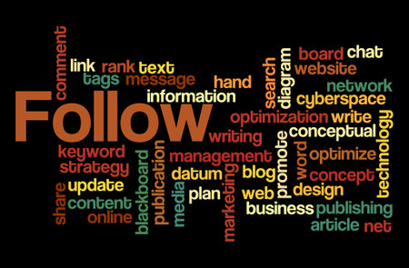 Word Cloud with FOLLOW concept.の写真素材