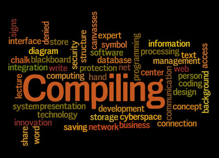 Word Cloud with COMPILING concept.の写真素材