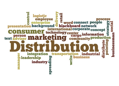Word Cloud with DISTRIBUTION concept.の写真素材