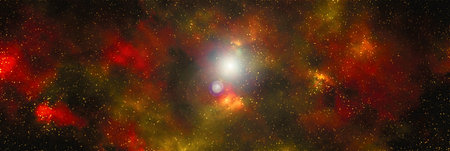 Space background with stardust and shining stars. Realistic space and color nebula. Colorful galaxy....