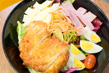ham and pork saladの写真素材