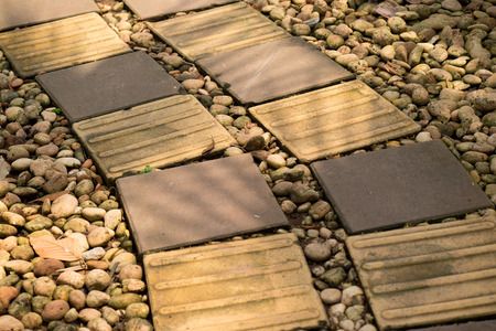 brown brick walkway backgroundの写真素材