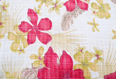 texture of fabric in flowers pattern which shot from tableclothの写真素材