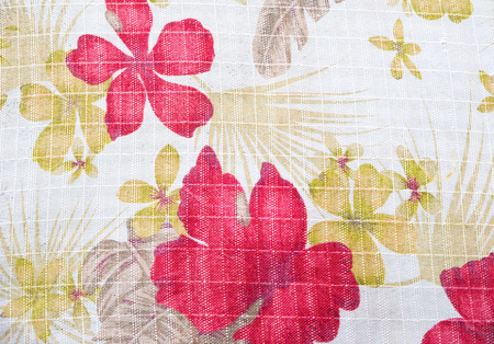 texture of fabric in flowers pattern which shot from tableclothの写真素材