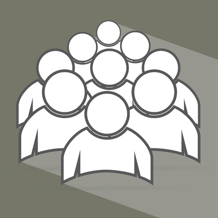Silhouette of crowd. Social icon. Flat style design.のイラスト素材
