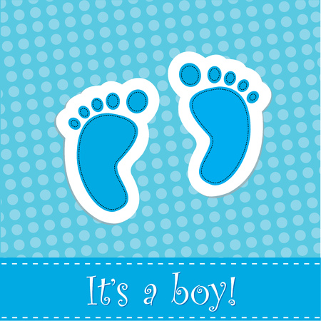 Bright baby boy arrival card shower invitationのイラスト素材