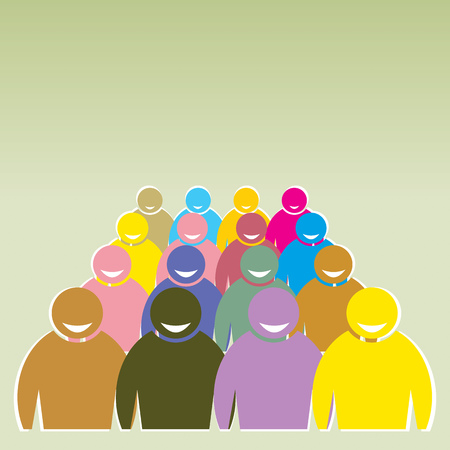 Crowd silhouette illustration. Social icon. Flat style design.のイラスト素材