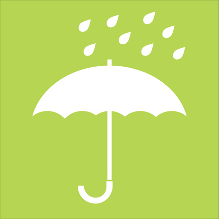 Umbrella packaging icon stamped on a brown cardboard carton - do not get wetのイラスト素材