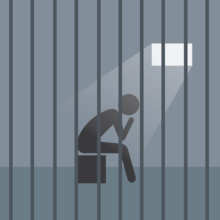 man in prison vector darkのイラスト素材
