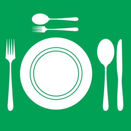 dish fork and spoon vectorのイラスト素材