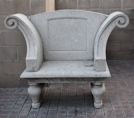 Concrete ornate outdoor patio chairの写真素材