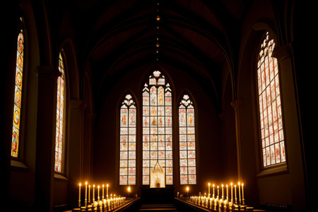 Interior of St. Mary Magdalene Church in Riga, Latviaの素材