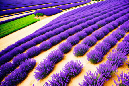 Lavender field in Provence, France, Europe.の素材
