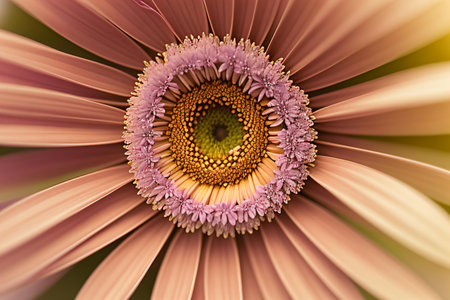 closeup of gerbera daisy flower in yellow and pinkの素材
