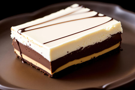Cheesecake on a black plate. Shallow dof.の素材