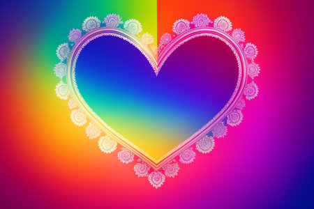 Colorful heart on a rainbow background. vector illustration for your designの素材