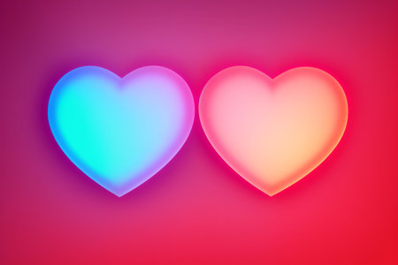 Neon hearts. Valentines day greeting card. Vector illustration.の素材