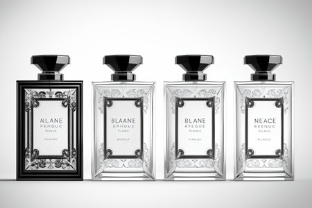 Perfume bottles isolated on white background. 3D illustration.の素材