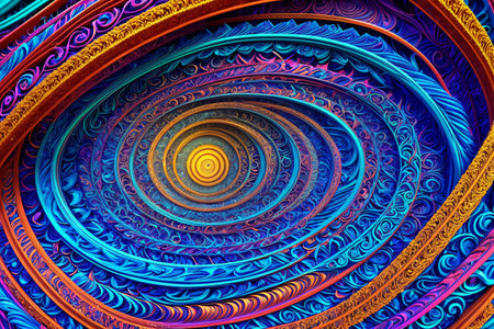 Get lost in the hypnotic waves of this stunning abstract 3D background, perfect for adding a touch of surrealism to your digital art and graphic design projects. . Generative AI.の素材