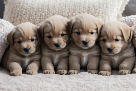 Cozy Puppy Bed . AI Generated.の素材