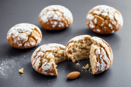 Falling Amaretti Sweet and Crispy . AI Generated.の素材