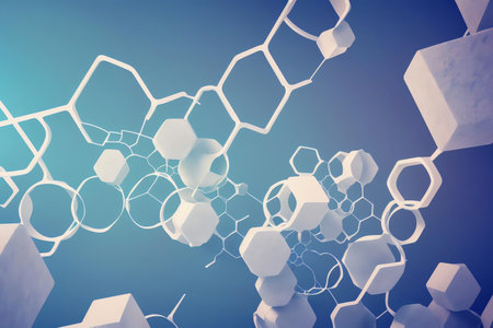 Abstract Geometric Hexagons Shape Medicine and Science Background. AI Generated.の素材