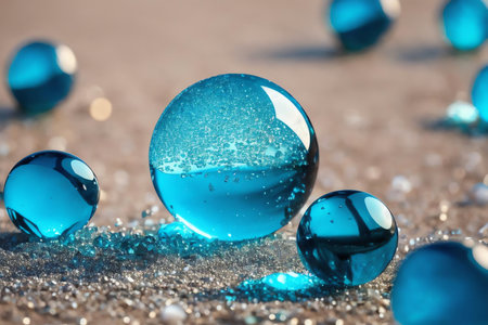 Shimmering Gems on the Shore. AI Generated.の素材