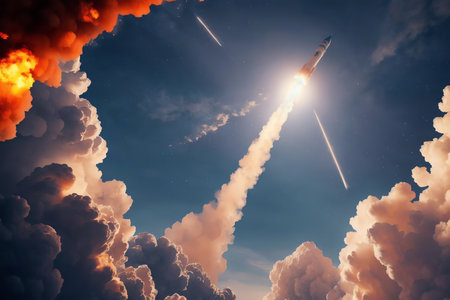 The Final Frontier A Journey to the Stars. AI Generated.の素材