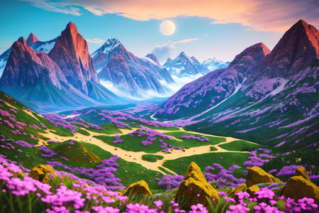Tilt Shift Hexagon A Surreal Fantasy. AI Generated.の素材