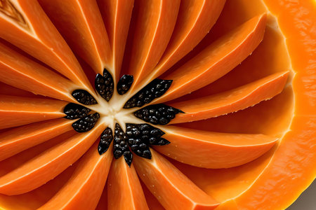 Juicy Papaya on White. AI Generated.の素材