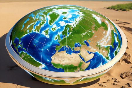 Sustainability Concept on the Ground. AI Generated.の素材