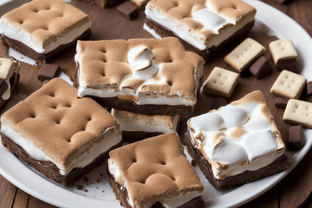 S mores with Friends. AI Generated.の素材