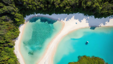 Aerial View of Tropical Beach. AI Generated.の素材