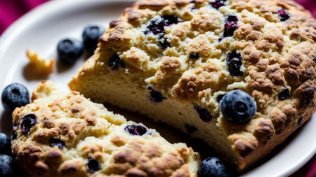 Indulge in the Crumbly Goodness of Blueberry Scone. AI Generated.の素材