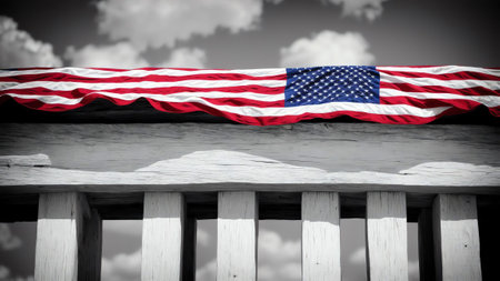 Nostalgic Independence Day Bunting. AI Generated.の素材