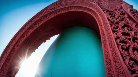 The Sound of Freedom The Liberty Bell in a Blue Sky. AI Generated.の素材