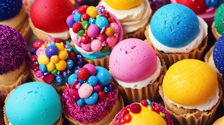 Colorful Sprinkles for National Ice Cream Cone Day. AI Generated.の素材