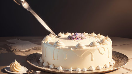 Smooth and Creamy National Sponge Cake Day. AI Generated.の素材