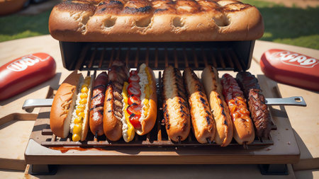 Grilling Up Independence Day. AI Generated.の素材