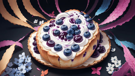Blueberry Danish Delight. AI Generated.の素材