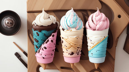 Stylish Ice Cream Cone Phone Case Design for National Ice Cream Day. AI Generated.の素材