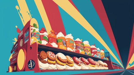The Bun Conveyor Spectacle. AI Generated.の素材