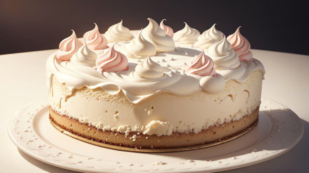 Marshmallow Dream Celebrating National Cheesecake Day with Fluffy Delights. AI Generated.の素材