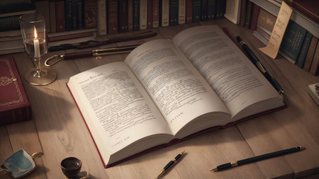 Whimsical Bookish Notebook Capturing the Magic of National Book Lovers Day AI Generated.の素材